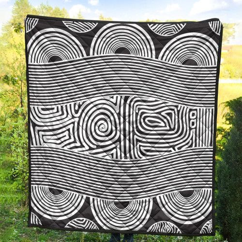 Australia Aboriginal Inspired Quilt - Black And White Vector Aboriginal Art Quilt Australia Aboriginal Inspired Quilt - Black And White Vector Aboriginal Art Quilt