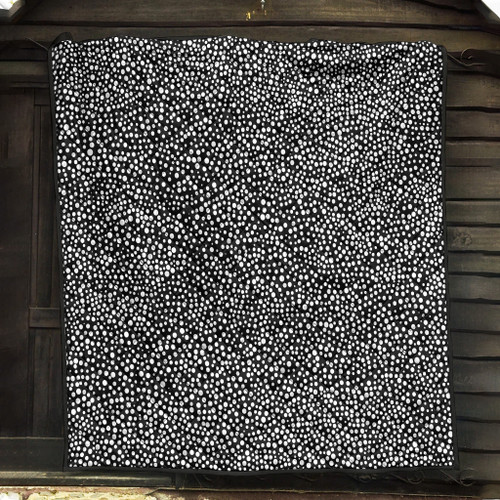Australia Aboriginal Inspired Quilt - Aboriginal Dots On Black Style Art Quilt Australia Aboriginal Inspired Quilt - Aboriginal Dots On Black Style Art Quilt