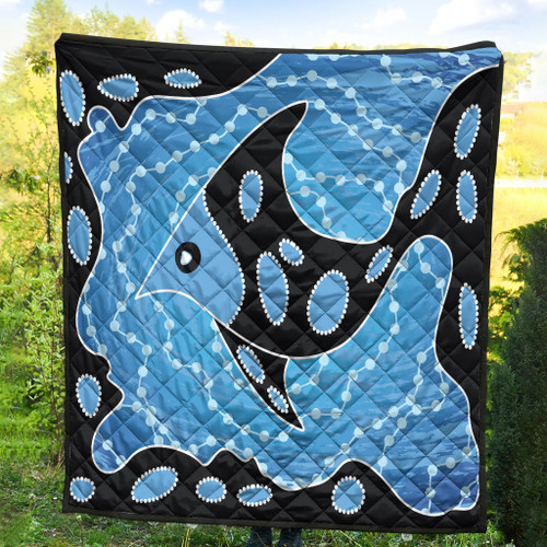 Australia Aboriginal Inspired Quilt - Aboriginal Art Vector Background With Fish Quilt Australia Aboriginal Inspired Quilt - Aboriginal Art Vector Background With Fish Quilt