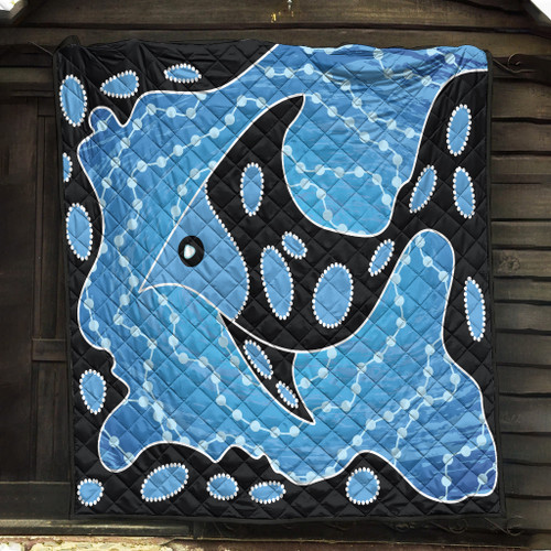 Australia Aboriginal Inspired Quilt - Aboriginal Art Vector Background With Fish Quilt Australia Aboriginal Inspired Quilt - Aboriginal Art Vector Background With Fish Quilt