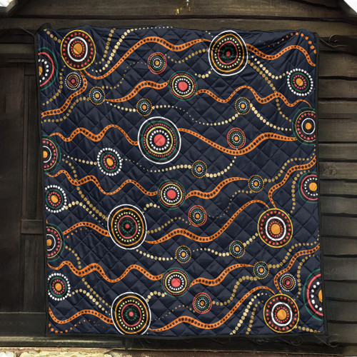 Australia Aboriginal Inspired Quilt - Aboriginal Art Vector Seamless Background Quilt Australia Aboriginal Inspired Quilt - Aboriginal Art Vector Seamless Background Quilt