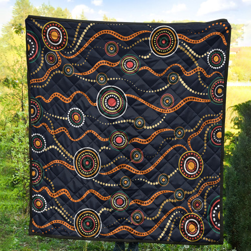 Australia Aboriginal Inspired Quilt - Aboriginal Art Vector Seamless Background Quilt Australia Aboriginal Inspired Quilt - Aboriginal Art Vector Seamless Background Quilt