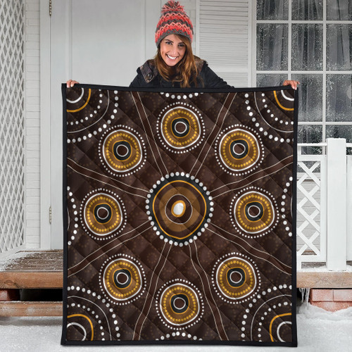Australia Aboriginal Inspired Quilt - Aboriginal Dot Art Quilt Australia Aboriginal Inspired Quilt - Aboriginal Dot Art Quilt