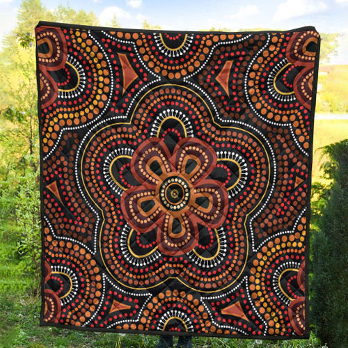 Australia Aboriginal Inspired Quilt - Aboriginal Dot Art Vector Seamless Flower Pattern Quilt Australia Aboriginal Inspired Quilt - Aboriginal Dot Art Vector Seamless Flower Pattern Quilt