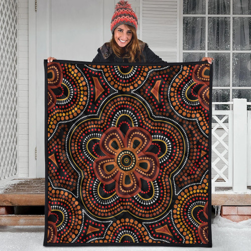 Australia Aboriginal Inspired Quilt - Aboriginal Dot Art Vector Seamless Flower Pattern Quilt Australia Aboriginal Inspired Quilt - Aboriginal Dot Art Vector Seamless Flower Pattern Quilt