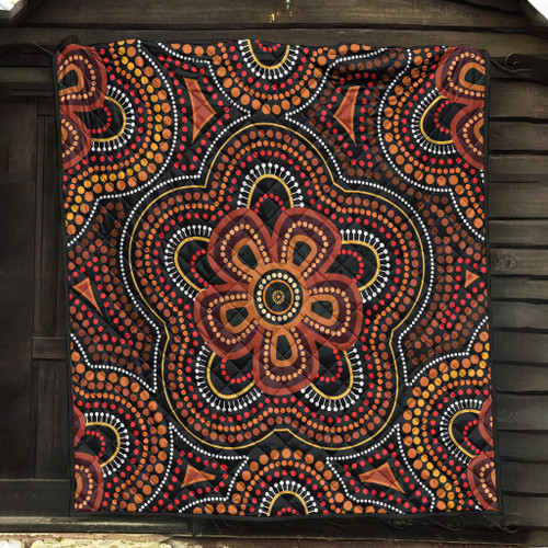 Australia Aboriginal Inspired Quilt - Aboriginal Dot Art Vector Seamless Flower Pattern Quilt Australia Aboriginal Inspired Quilt - Aboriginal Dot Art Vector Seamless Flower Pattern Quilt