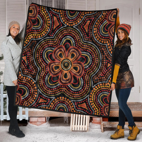 Australia Aboriginal Inspired Quilt - Aboriginal Dot Art Vector Seamless Flower Pattern Quilt Australia Aboriginal Inspired Quilt - Aboriginal Dot Art Vector Seamless Flower Pattern Quilt