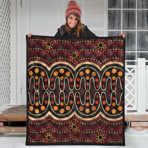 Australia Aboriginal Inspired Quilt - Aboriginal Indigenous Dot Art Pattern Quilt Australia Aboriginal Inspired Quilt - Aboriginal Indigenous Dot Art Pattern Quilt