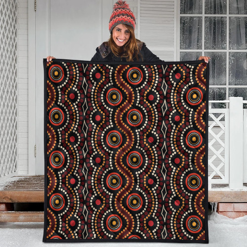 Australia Aboriginal Inspired Quilt - Aboriginal Dot Art Vector Seamless Pattern Background Quilt Australia Aboriginal Inspired Quilt - Aboriginal Dot Art Vector Seamless Pattern Background Quilt