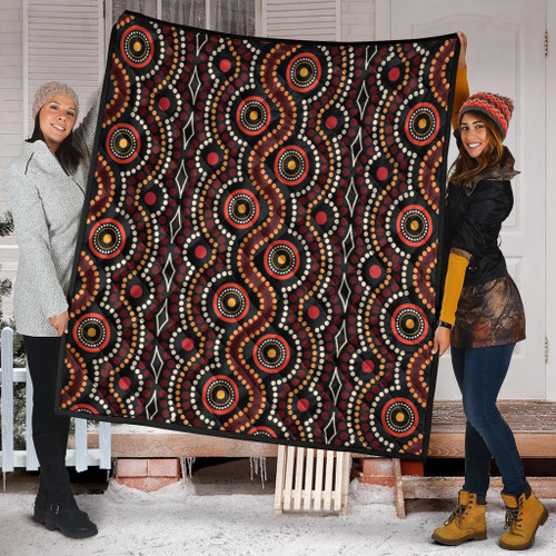 Australia Aboriginal Inspired Quilt - Aboriginal Dot Art Vector Seamless Pattern Background Quilt Australia Aboriginal Inspired Quilt - Aboriginal Dot Art Vector Seamless Pattern Background Quilt