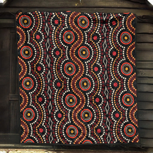 Australia Aboriginal Inspired Quilt - Aboriginal Dot Art Vector Seamless Pattern Background Quilt Australia Aboriginal Inspired Quilt - Aboriginal Dot Art Vector Seamless Pattern Background Quilt