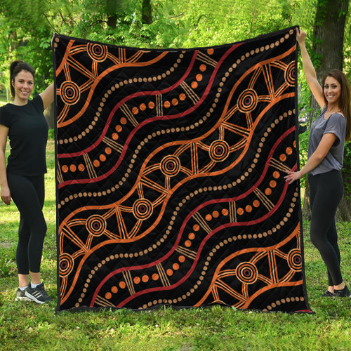 Australia Aboriginal Inspired Quilt - Aboriginal Vector Seamless Pattern Quilt