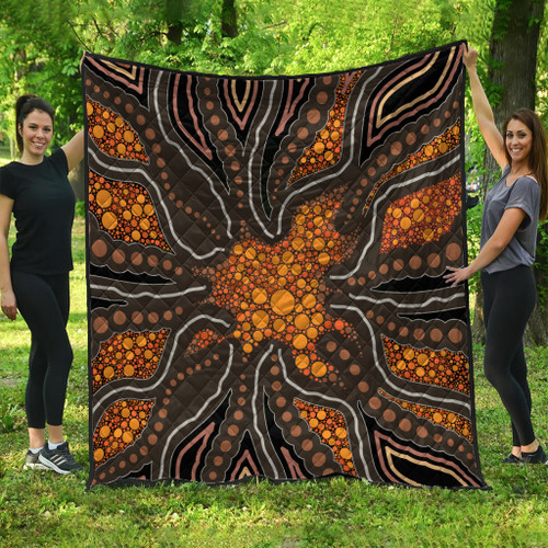 Australia Aboriginal Inspired Quilt - Aboriginal Style Of Background Quilt Australia Aboriginal Inspired Quilt - Aboriginal Style Of Background Quilt