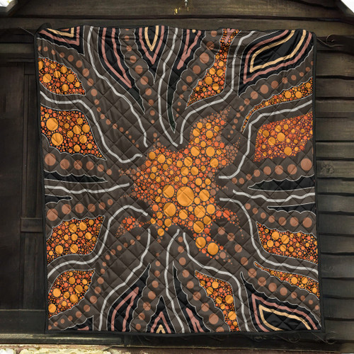 Australia Aboriginal Inspired Quilt - Aboriginal Style Of Background Quilt Australia Aboriginal Inspired Quilt - Aboriginal Style Of Background Quilt
