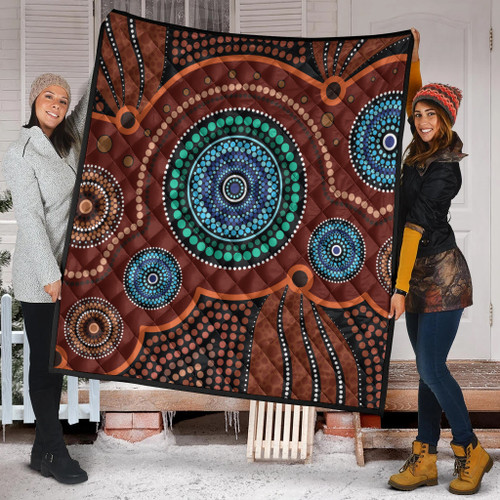 Australia Aboriginal Inspired Quilt - Aboriginal Art Vector Background Quilt Australia Aboriginal Inspired Quilt - Aboriginal Art Vector Background Quilt
