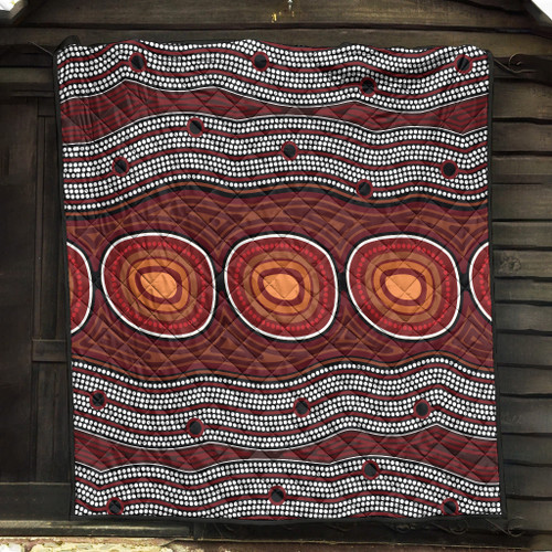 Australia Aboriginal Inspired Quilt - Aboriginal Connection Concept Artwork Quilt Australia Aboriginal Inspired Quilt - Aboriginal Connection Concept Artwork Quilt