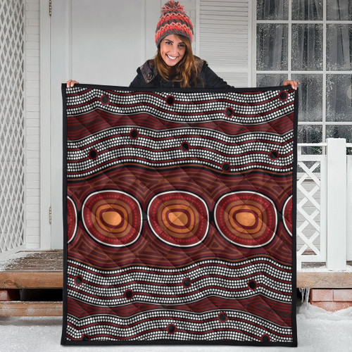 Australia Aboriginal Inspired Quilt - Aboriginal Connection Concept Artwork Quilt Australia Aboriginal Inspired Quilt - Aboriginal Connection Concept Artwork Quilt