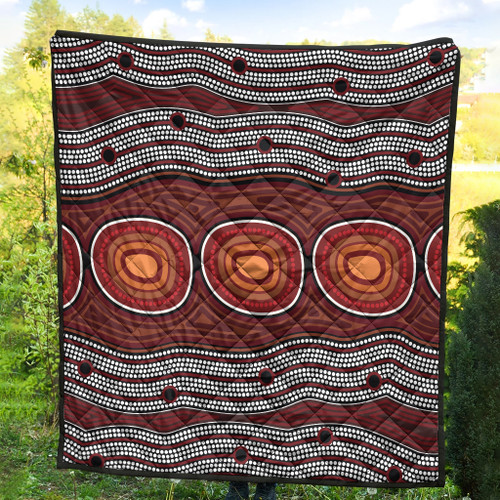 Australia Aboriginal Inspired Quilt - Aboriginal Connection Concept Artwork Quilt Australia Aboriginal Inspired Quilt - Aboriginal Connection Concept Artwork Quilt