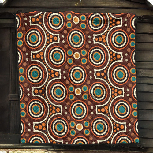 Australia Aboriginal Inspired Quilt - Aboriginal Dot Artwork Seamless Pattern Orange Color Quilt