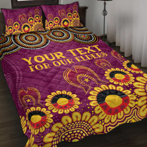 Brisbane Broncos Naidoc Quilt Bed Set - Custom Broncos For Our Elders Quilt Bed Set Brisbane Broncos Naidoc Quilt Bed Set - Custom Broncos For Our Elders Quilt Bed Set