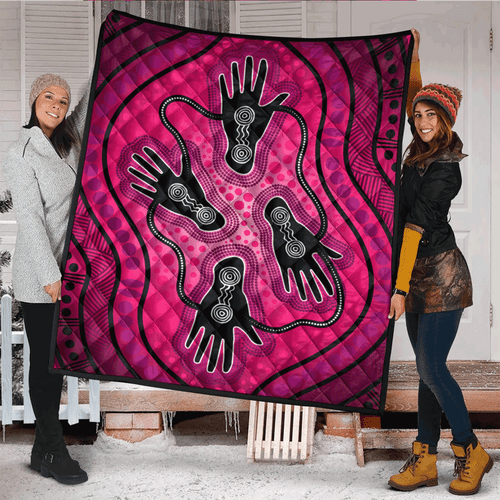 Australia Aboriginal Inspired Quilt - Aboriginal dot art painting Friendship and unity concept Australia Aboriginal Inspired Quilt - Aboriginal dot art painting Friendship and unity concept