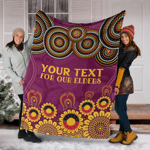 Brisbane Broncos Naidoc Blanket - Custom Broncos For Our Elders Blanket Brisbane Broncos Naidoc Blanket - Custom Broncos For Our Elders Blanket