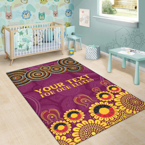 Brisbane Broncos Naidoc Area Rug - Custom Broncos For Our Elders Area Rug Brisbane Broncos Naidoc Area Rug - Custom Broncos For Our Elders Area Rug