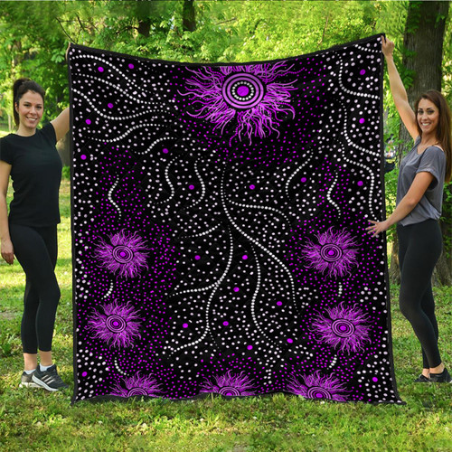 Australia Aboriginal Inspired Quilt - Aboriginal dot painting dreaming art Australia Aboriginal Inspired Quilt - Aboriginal dot painting dreaming art