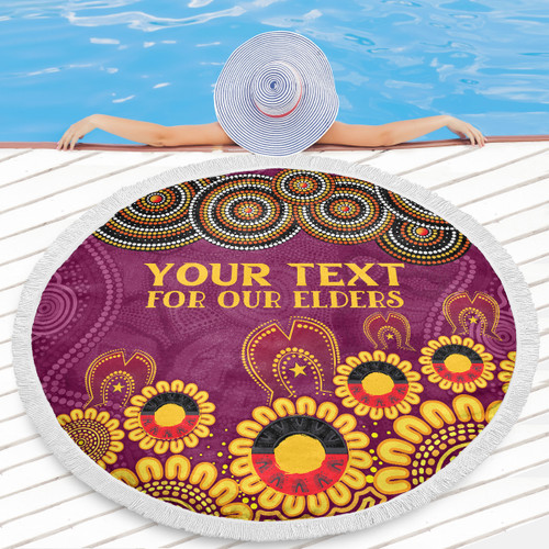 Brisbane Broncos Naidoc Beach Blanket - Custom Broncos For Our Elders Beach Blanket Brisbane Broncos Naidoc Beach Blanket - Custom Broncos For Our Elders Beach Blanket