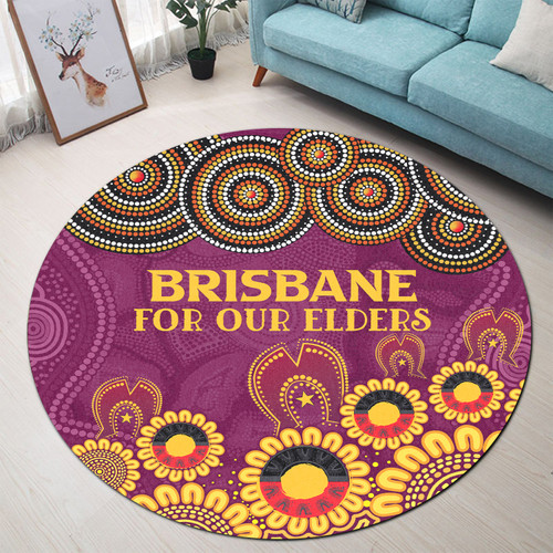 Australia Brisbane City Naidoc Round Rug - Custom Brisbane City For Our Elders Round Rug