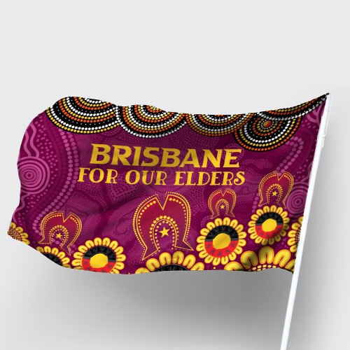 Brisbane Broncos Naidoc Flag - Custom Broncos For Our Elders Flag