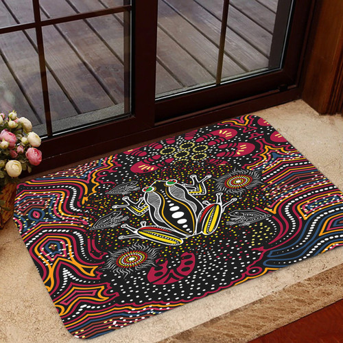 Australia Aboriginal Inspired Door Mat - Aboriginal art Fog dreaming dot art background Australia Aboriginal Inspired Door Mat - Aboriginal art Fog dreaming dot art background