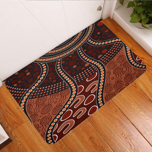 Australia Aboriginal Inspired Door Mat - Aboriginal Midnight Dreamtime
