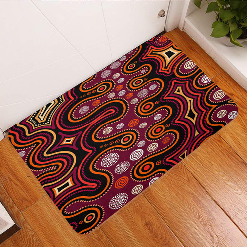 Australia Aboriginal Inspired Door Mat - Aboriginal style of dot background Australia Aboriginal Inspired Door Mat - Aboriginal style of dot background