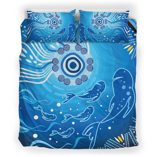 Australia Aboriginal Inspired Bedding Set - Fish In Ocean Aboriginal Inspired Australia Aboriginal Inspired Bedding Set - Fish In Ocean Aboriginal Inspired
