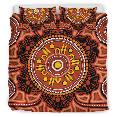 Australia Aboriginal Inspired Bedding Set - Aboriginal Connection Concept Artwork 05