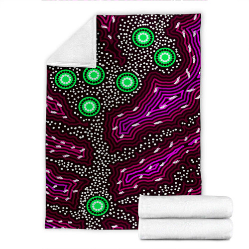 Australia Aboriginal Inspired Blanket - Aboriginal background of dreaming art