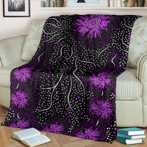 Australia Aboriginal Inspired Blanket - Aboriginal dot painting dreaming art Australia Aboriginal Inspired Blanket - Aboriginal dot painting dreaming art