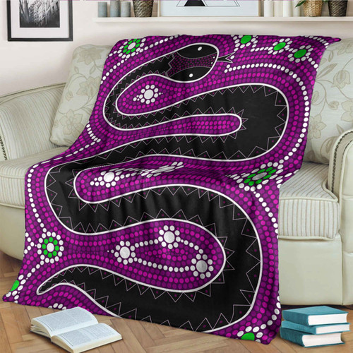 Australia Aboriginal Inspired Blanket - Aboriginal dreamtime snake Australia Aboriginal Inspired Blanket - Aboriginal dreamtime snake