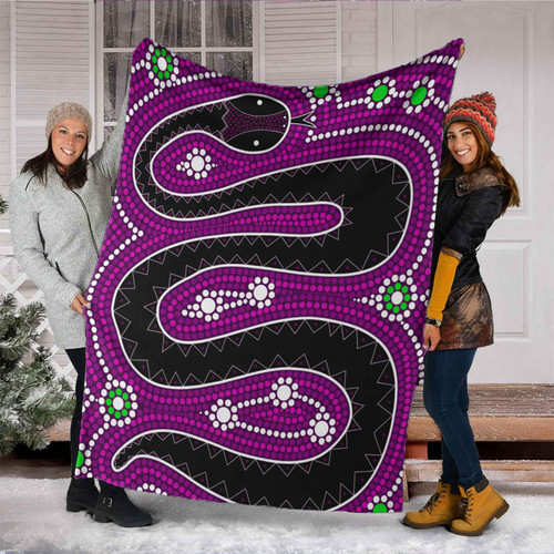 Australia Aboriginal Inspired Blanket - Aboriginal dreamtime snake Australia Aboriginal Inspired Blanket - Aboriginal dreamtime snake
