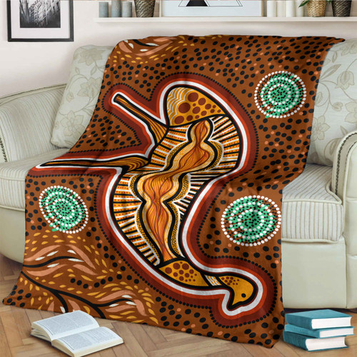 Australia Aboriginal Inspired Blanket - Aboriginal Emu Art Illustration