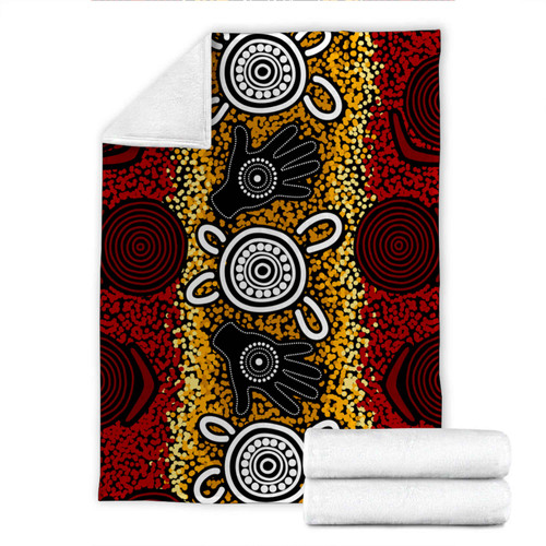 Australia Aboriginal Inspired Blanket - Aboriginal hand print artwork