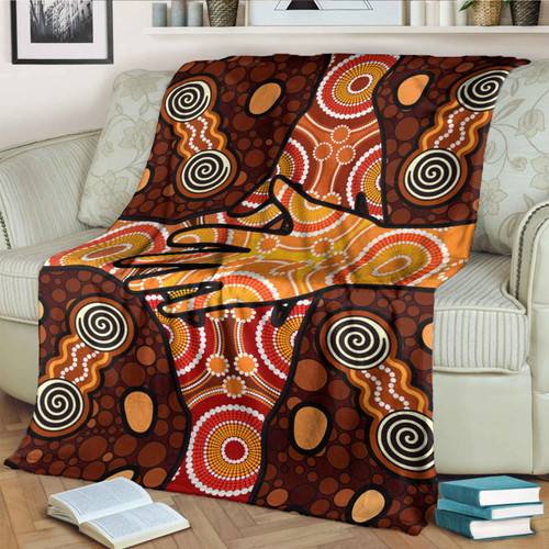 Australia Aboriginal Inspired Blanket - Aboriginal style Dot art Friendship concept Australia Aboriginal Inspired Blanket - Aboriginal style Dot art Friendship concept