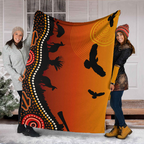 Australia Aboriginal Inspired Blanket - Australia aboriginal beautiful landscape Australia Aboriginal Inspired Blanket - Australia aboriginal beautiful landscape