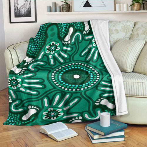 Australia Aboriginal Inspired Blanket - Brown Aboriginal Hand Print Artwork Australia Aboriginal Inspired Blanket - Brown Aboriginal Hand Print Artwork