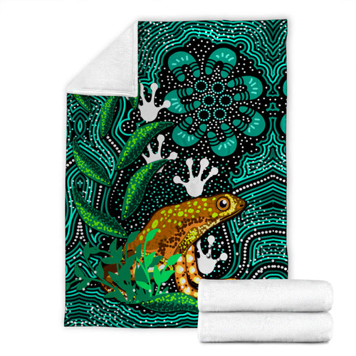 Australia Aboriginal Inspired Blanket - Dreaming Indigenous Frog
