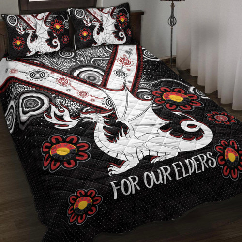 St. George Illawarra Dragons Naidoc Quilt Bed Set - Custom For Our Elders Boomerangs Quilt Bed Set St. George Illawarra Dragons Naidoc Quilt Bed Set - Custom For Our Elders Boomerangs Quilt Bed Set