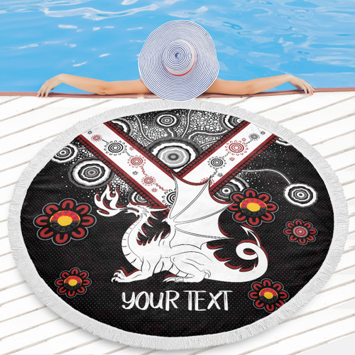 St. George Illawarra Dragons Naidoc Beach Blanket - Custom For Our Elders Boomerangs Beach Towel St. George Illawarra Dragons Naidoc Beach Blanket - Custom For Our Elders Boomerangs Beach Towel