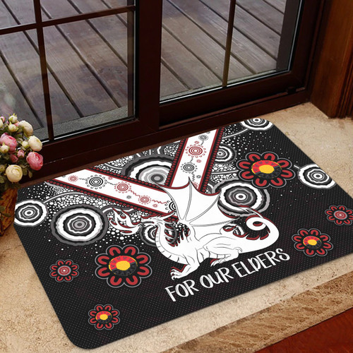 St. George Illawarra Dragons Naidoc Door Mat - Custom For Our Elders Boomerangs Door Mat