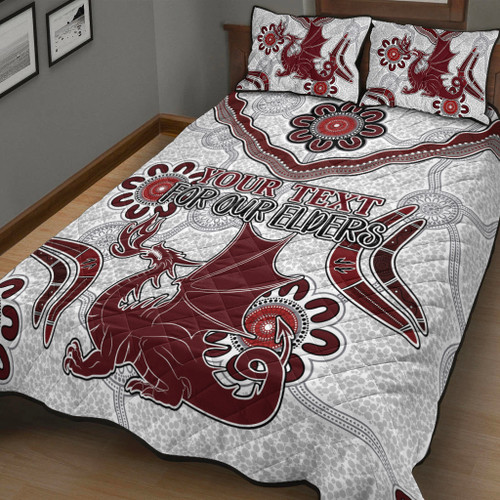 St. George Illawarra Dragons Naidoc Quilt Bed Set - Custom For Our Elders Boomerangs White Quilt Bed Set St. George Illawarra Dragons Naidoc Quilt Bed Set - Custom For Our Elders Boomerangs White Quilt Bed Set